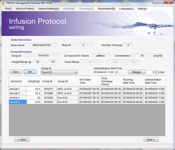 Infusion Protocol Setting