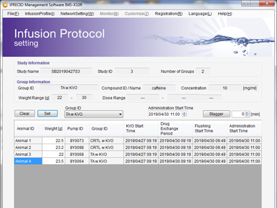 Infusion Protocol Settings